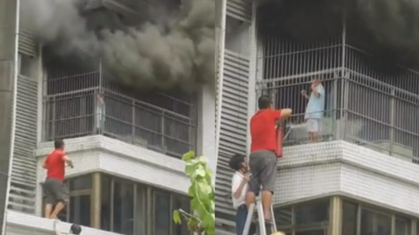El desgarrador video del rescate de un niño atrapado en su casa consumida por un masivo incendio
