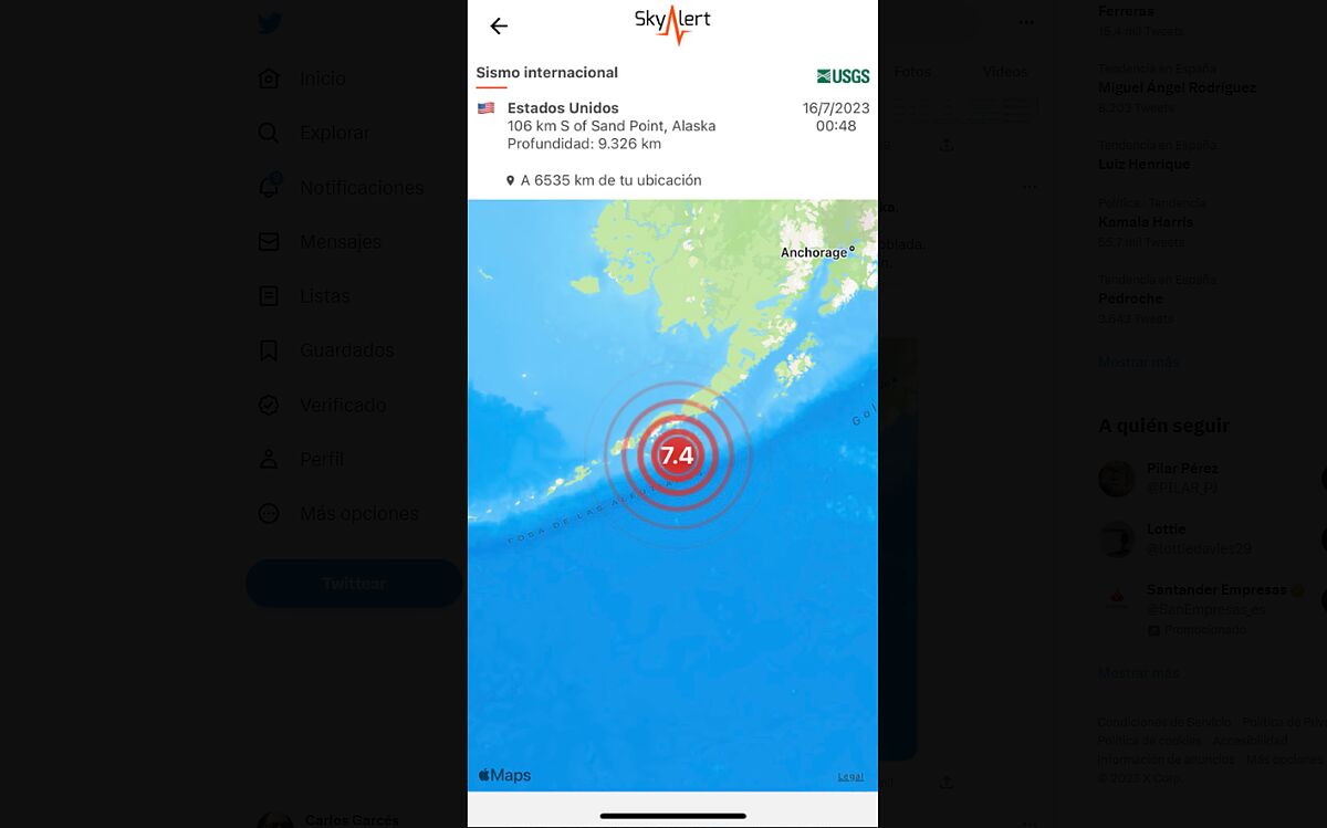 Un sismo de magnitud 7,4 dispara alerta de tsunami en Alaska