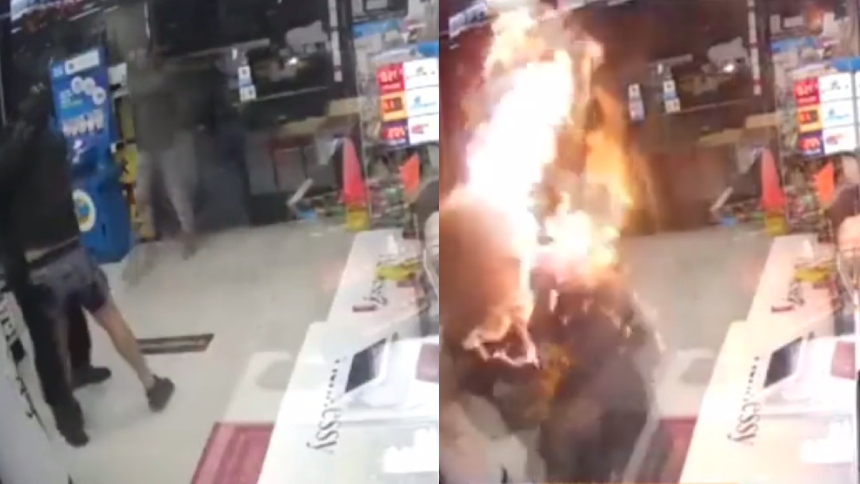 Un vagabundo quemó a un empleado que se opuso a que robara en una tienda en EE.UU.