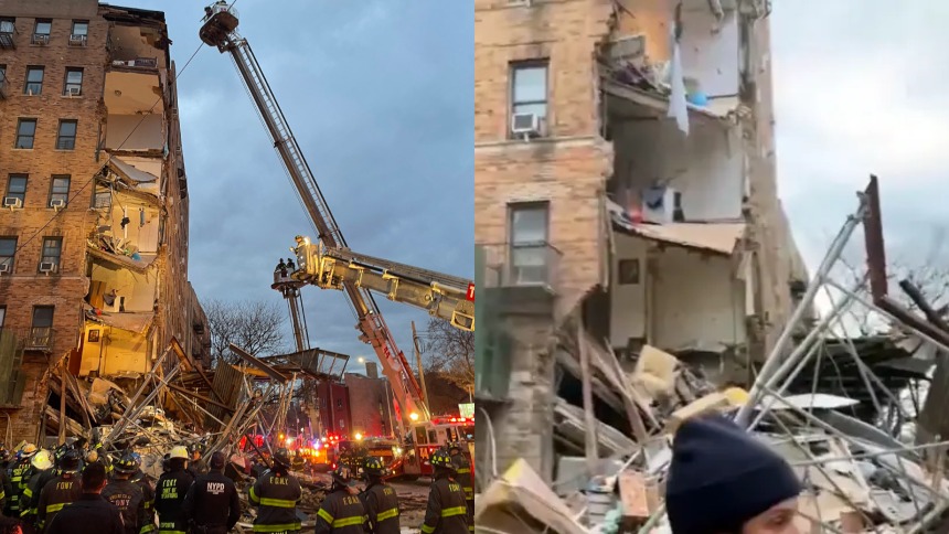 Así se derrumbó un edificio residencial en el famoso distrito del Bronx de Nueva York