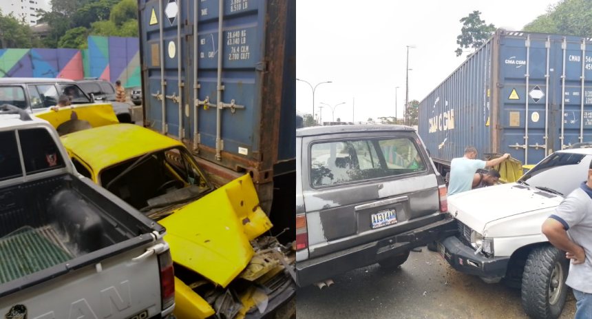 Cinco vehículos, incluido uno con carga pesada, sufren grave accidente en la Carretera Panamericana