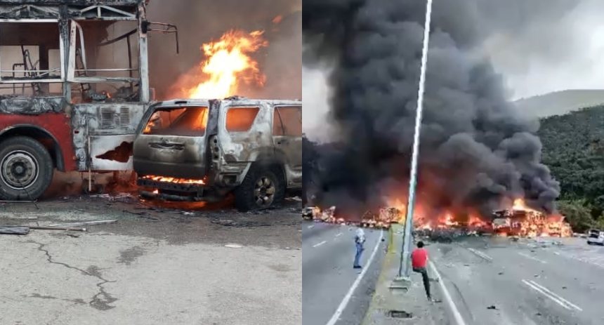 La colisión múltiple provocó un gran incendio en la autopista GMA