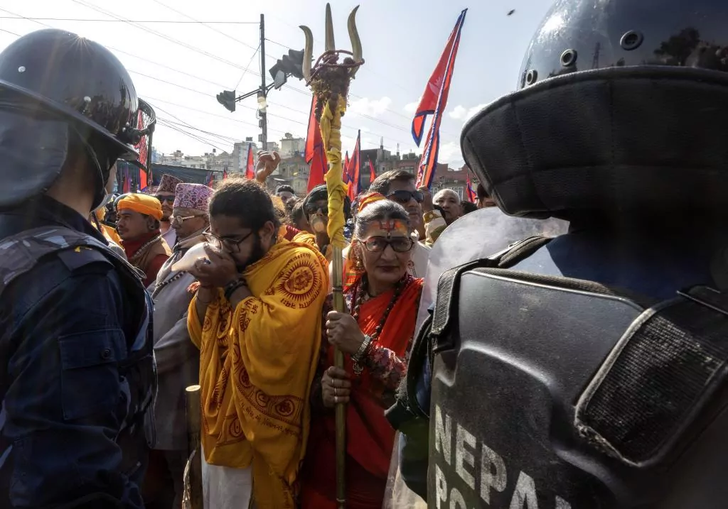 Protestas por la restauración del Reino Hindú de Nepal