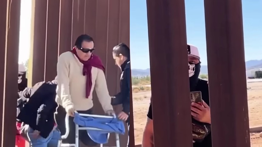 Video de un coyote atravesando el muro fronterizo de Estados Unidos