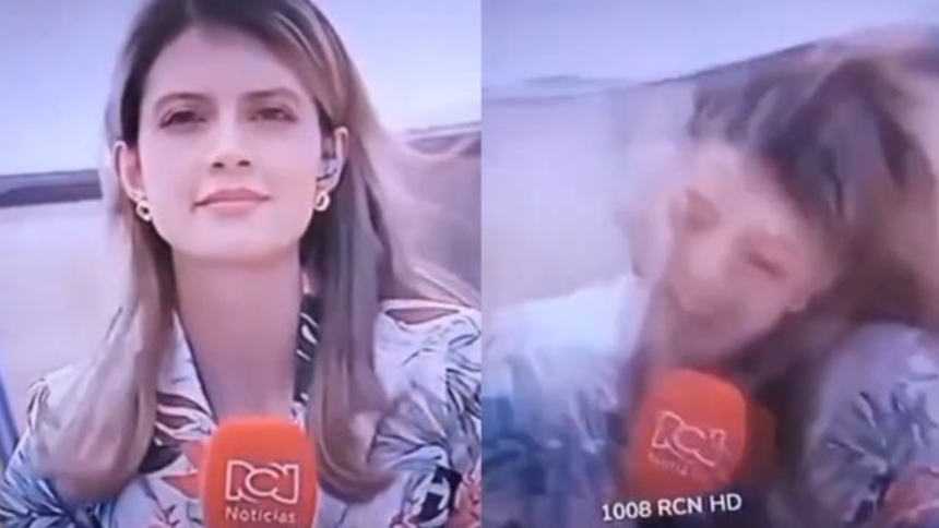 El video viral del reportero que recibió un golpe en la cabeza durante una transmisión en vivo