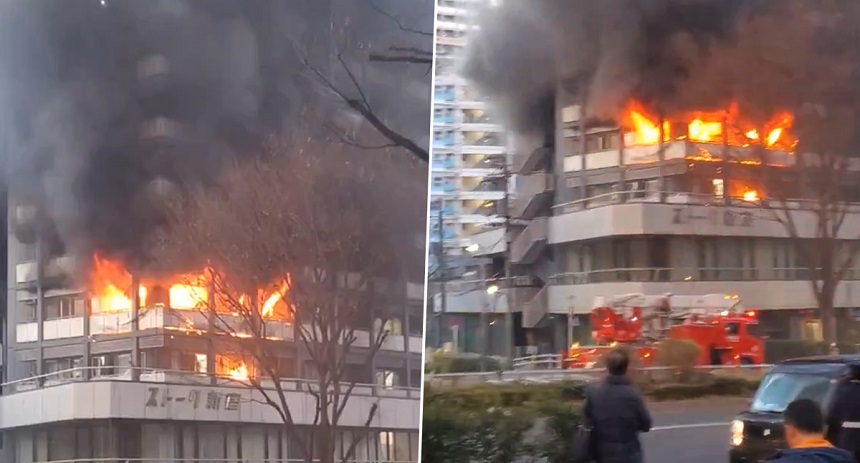Se produjo un incendio en un edificio en Japón, 11 resultaron heridos