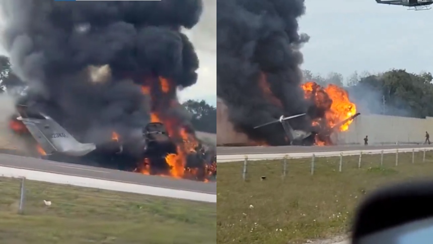 Pánico en Florida, avioneta se estrella cerca de una autopista y dos muertos