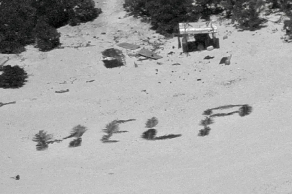 El mensaje gigante de "ayuda" que salvó a unos náufragos en una remota isla del Pacífico